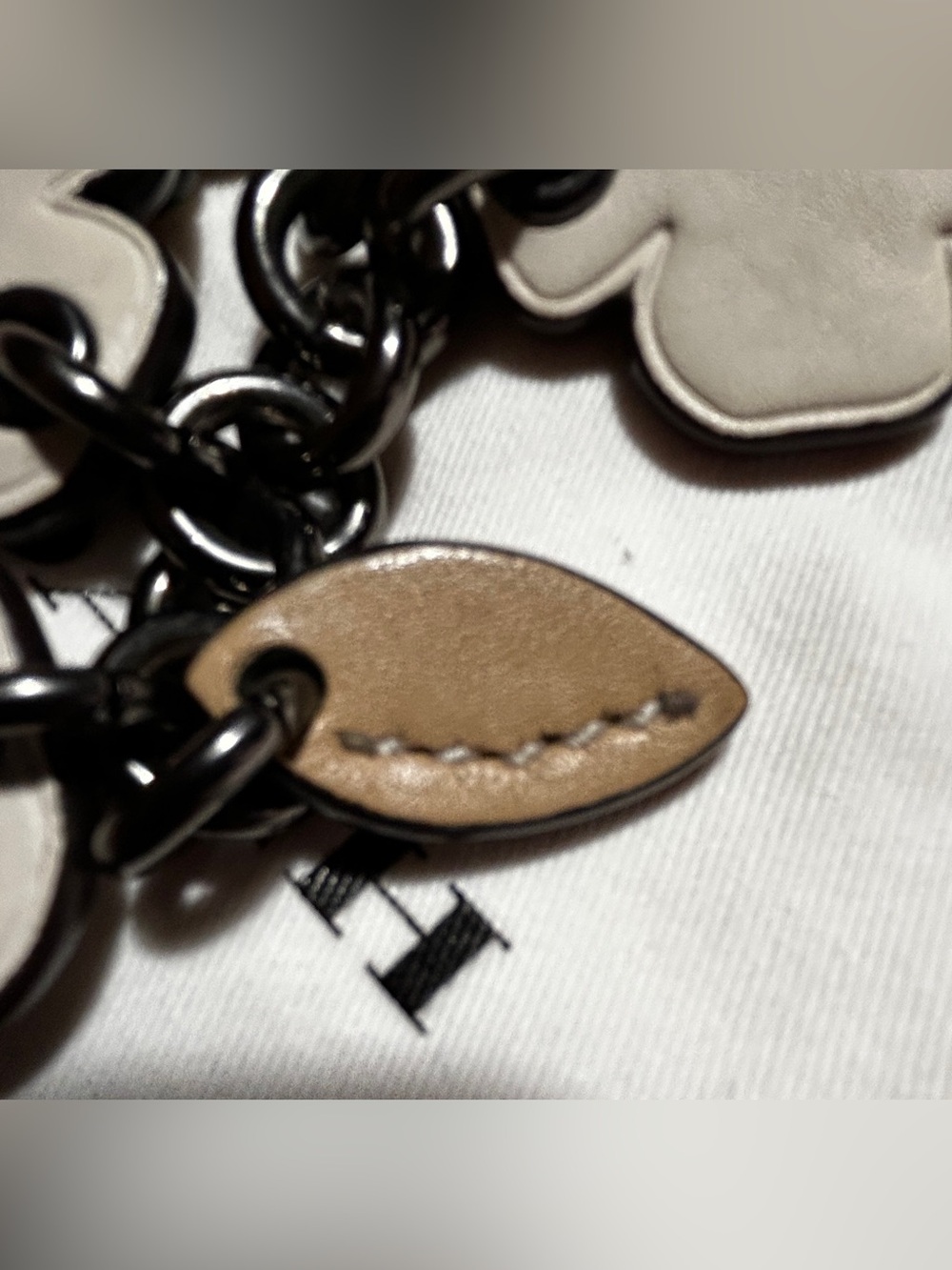 COACH TEA ROSE MIX BAG CHARM- CHALK/ELM - Picture 11 of 12